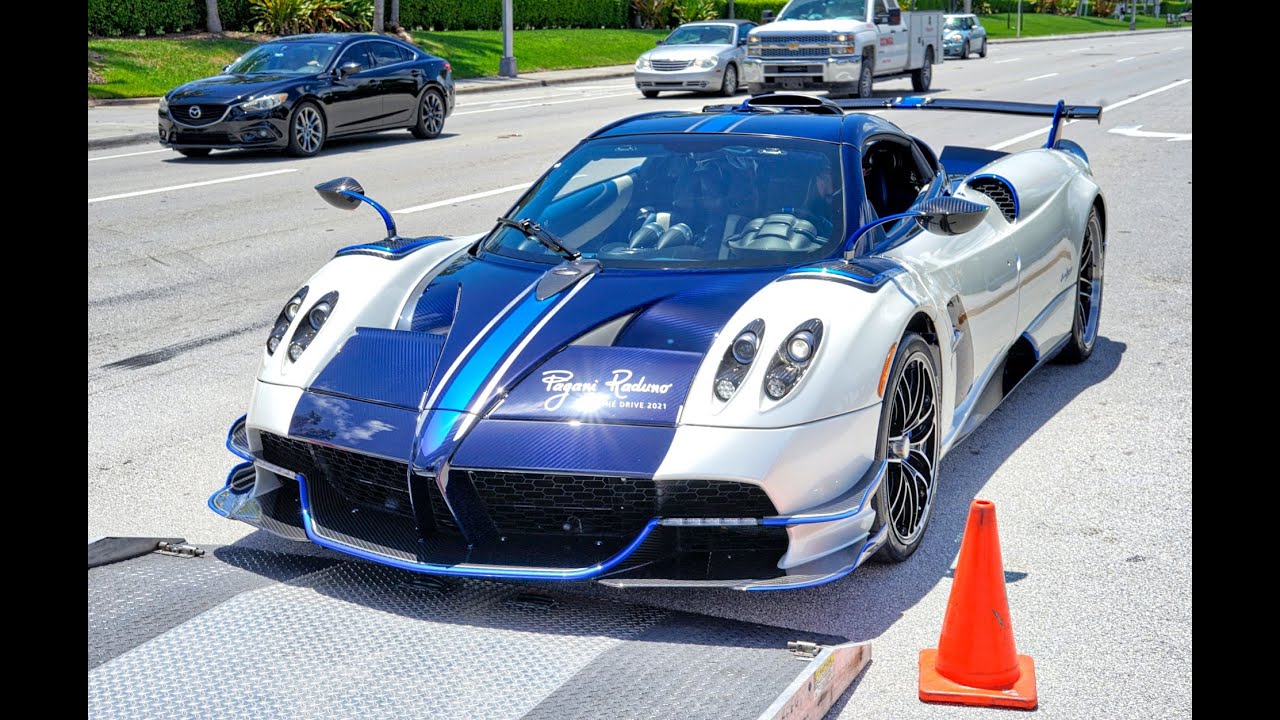 La magnifique Pagani Huayra BC Roadster et son monstrueux V12 de plus de 800 ch : petite parade puis embarcation pour Miami, Africars24
