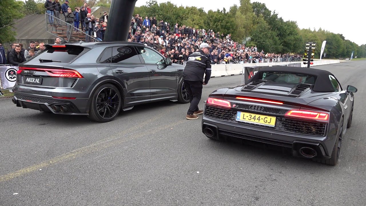 DUEL: L&rsquo;Audi R8 V10 Spyder Performance affronte l&rsquo;Audi RSQ8-R ABT Édition Signature, Africars24