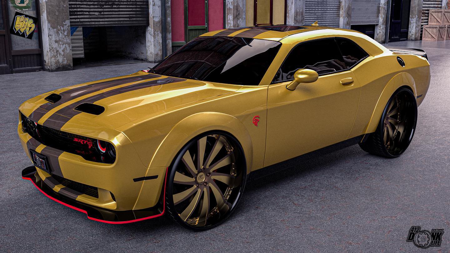 Dodge SRT Hellcat Redeye 2023 : Une Challenger Impressionnante avec des Roues Amani Forged en Or, Africars24